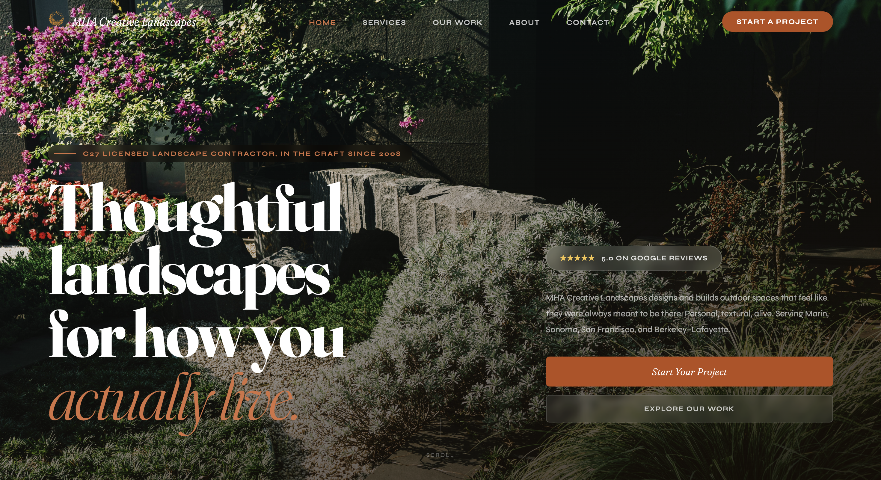 MHA Creative Landscapes website
