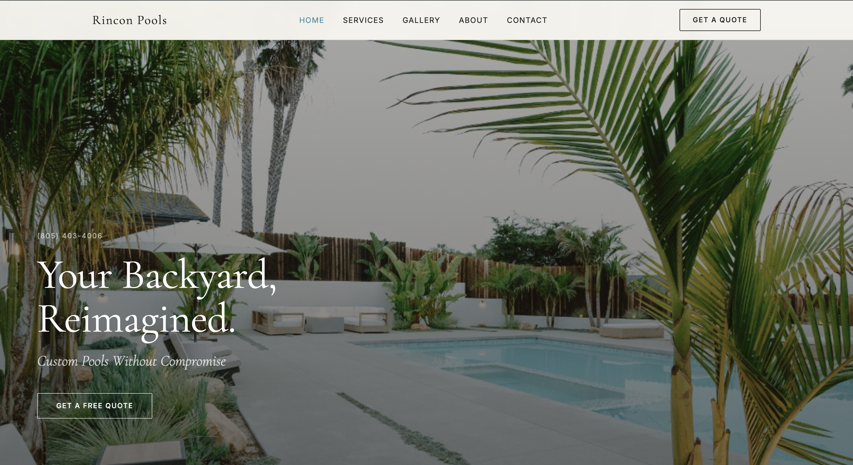 Rincon Pools and Consulting website